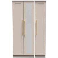 Ready Assembled Waltham Tall Triple Mirrored Wardrobe - Kashmir Matt