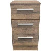 Welcome Furniture Ready Assembled Indices 3 Drawer Locker - Vintage Oak