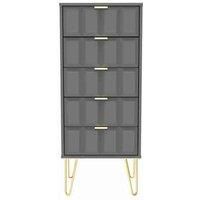 Ready Assembled Cuba 5 Drawer Locker - Dust Grey