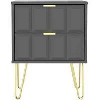 Welcome Furniture Ready Assembled Cuba 2 Drawer Locker - Dust Grey