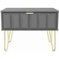 Swift Cube Ready Assembled 1 Drawer Lamp Table - Grey