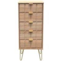 Ready Assembled Cuba 5 Drawer Locker - Bardolino Oak