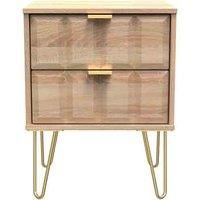 Ready Assembled Cuba 2 Drawer Locker - Bardolino Oak
