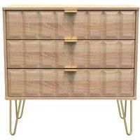 Ready Assembled Cuba 3 Drawer Chest - Bardolino Oak