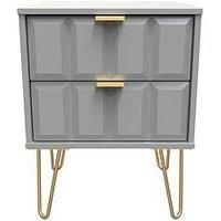 Ready Assembled Cuba 2 Drawer Locker - White Matt