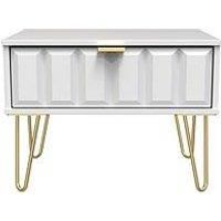 Swift Cube Ready Assembled 1 Drawer Lamp Table - White
