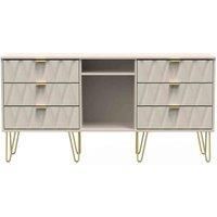 Ready Assembled Copenhagagen 6 Drawer Tv Unit With Legs - Kashmir Matt