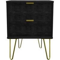 Ready Assembled 2 U Fuji 2 Drawer Bedside Cab(Ready Assembled) in Black