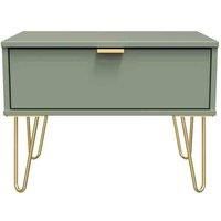 Ready Assembled Hirato 1 Drawer Midi Chest With Legs -Reed Green