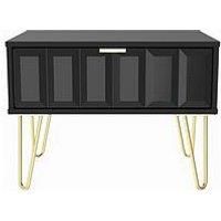 Swift Cube Ready Assembled 1 Drawer Lamp Table - Black
