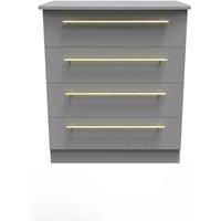Welcome Furniture Ready Assembled Haworth 4 Drawer Chest In Dusk Grey