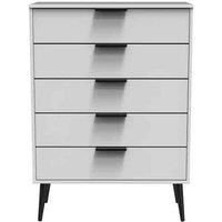 Ready Assembled Hirato 5 Drawer Chest - White Matt