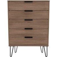 Ready Assembled Hirato 5 Drawer Chest - Carini Walnut