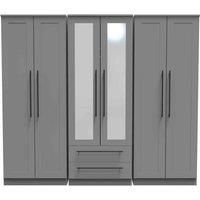 Ready Assembled Finsbury Tall 6 Door Wardrobe - Dust Grey