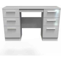 Swift Montreal Ready Assembled Double Pedestal Desk - White/Grey Gloss