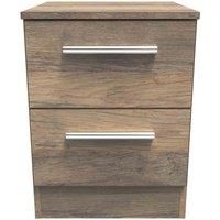 Ready Assembled Indices 2 Drawer Locker - Vintage Oak