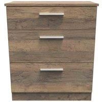 Ready Assembled Indices 3 Drawer Deep Chest - Vintage Oak