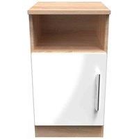 Swift Montreal Ready Assembled 1 Door Cabinet  Oak Effect/White Gloss