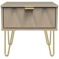 Welcome Furniture Ready Assembled Diamond 1 Drawer Side Table In Mushroom