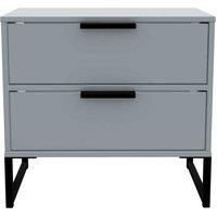 Welcome Furniture Ready Assembled Copenhagagen Double 2 Drawer Locker diego - Dust Grey