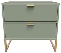 Messina 2 Drawer Bedside Table - Green