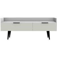 Ready Assembled Hirato Media Console Unit - Grey Matt and White