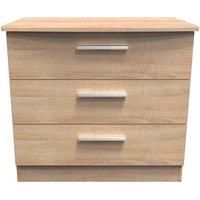 Welcome Furniture Ready Assembled Fourrisse 3 Drawer Chest - Bardolino Oak