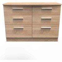 Welcome Furniture Ready Assembled Fourrisse 6 Drawer Midi Chest - Bardolino Oak