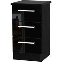 Welcome Furniture Ready Assembled Fourrisse 3 Drawer Locker - Black Gloss