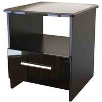 Welcome Furniture Ready Assembled Knightsbridge Bottom Drawer Lamp Table In Black Gloss