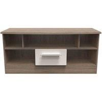 Ready Assembled Fourrisse Open Tv Unit - Kashmir Gloss and Darkolino