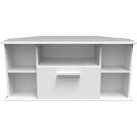 Ready Assembled Fourrisse Corner Tv Unit - White Matt