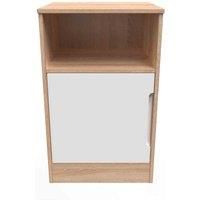 Ready Assembled Barquero Open Drawer Locker - White Matt and Bardolino Oak