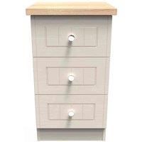 Welcome Furniture Ready Assembled Wilcox 3 Drawer Locker - Kashmir Ash and Oak