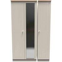 Ready Assembled Wilcox Triple Mirrored Wardrobe - Kashmir Ash and Oak