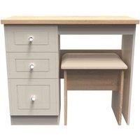 Ready Assembled Wilcox 2 Piece Set - Vanity and Stool - Kashmir Ash and Oak