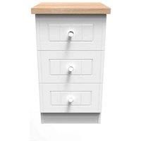 Welcome Furniture Ready Assembled Wilcox 3 Drawer Locker - Porcelain Ash and Oak
