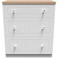 Welcome Furniture Wilcox 3 Drawer Deep Chest - Porcelain Ash and Oak