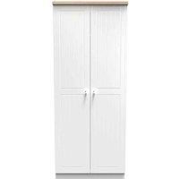 Welcome Furniture Wilcox 2Ft6In Plain Wardrobe - Porcelain Ash and Oak