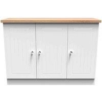 Ready Assembled Wilcox 3 Door Unit - Porcelain Ash and Oak