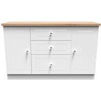 Ready Assembled Wilcox 2 Door and 3 Drawer Unit - Porcelain Ash and Oak