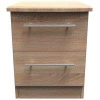 Welcome Furniture Ready Assembled Sherwood 2 Drawer Bedside Cabinet In Bardolino Oak