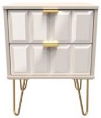 Calvello 2 Drawer Bedside Table - Off White