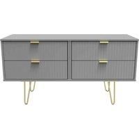 Welcome Furniture Ready Assembled Linear 4 Drawer Bed Box In Dusk Grey