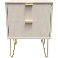 Welcome Furniture Ready Assembled Linear 2 Drawer Bedside Cabinet In Kashmir Matt