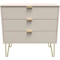 Welcome Furniture Ready Assembled Linear 3 Drawer Chest In Kashmir Matt