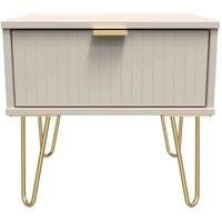 Welcome Furniture Ready Assembled Linear 1 Drawer Bedside In Kashmir Matt