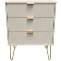 Welcome Furniture Ready Assembled Linear 3 Drawer Chest In Kashmir Matt