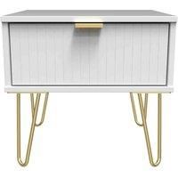 Welcome Furniture Ready Assembled Linear 1 Drawer Side Table In White Matt