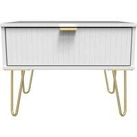 Welcome Furniture Ready Assembled Linear 1 Drawer Wide Side Table In White Matt